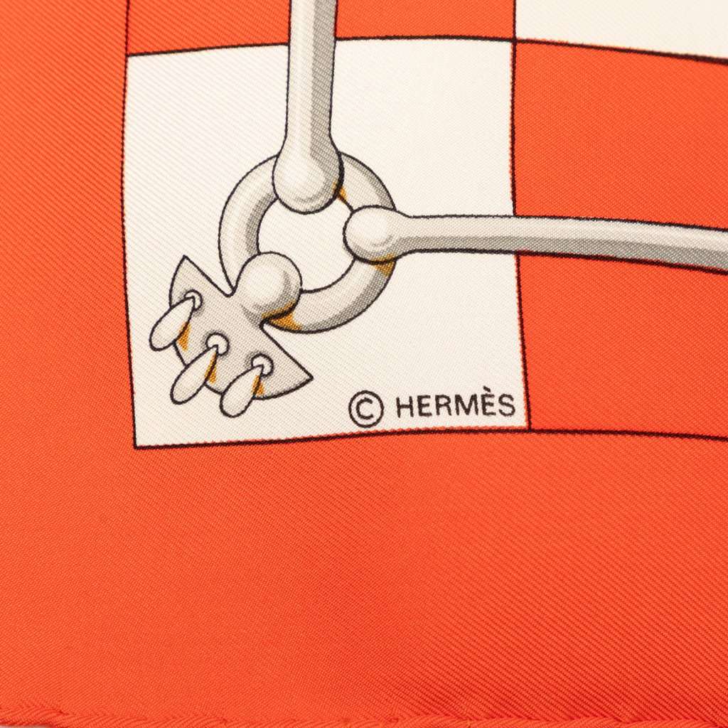 Hermès Cliquetis Silk Scarf 90 Red Very good - Inside View