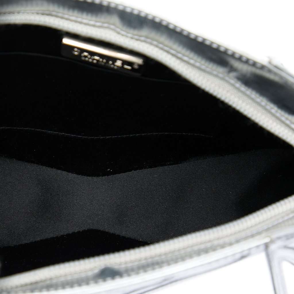 Chanel Metallic Lambskin Midnight Swim Wristlet Clutch Silver Leather Very good condition - Model View
