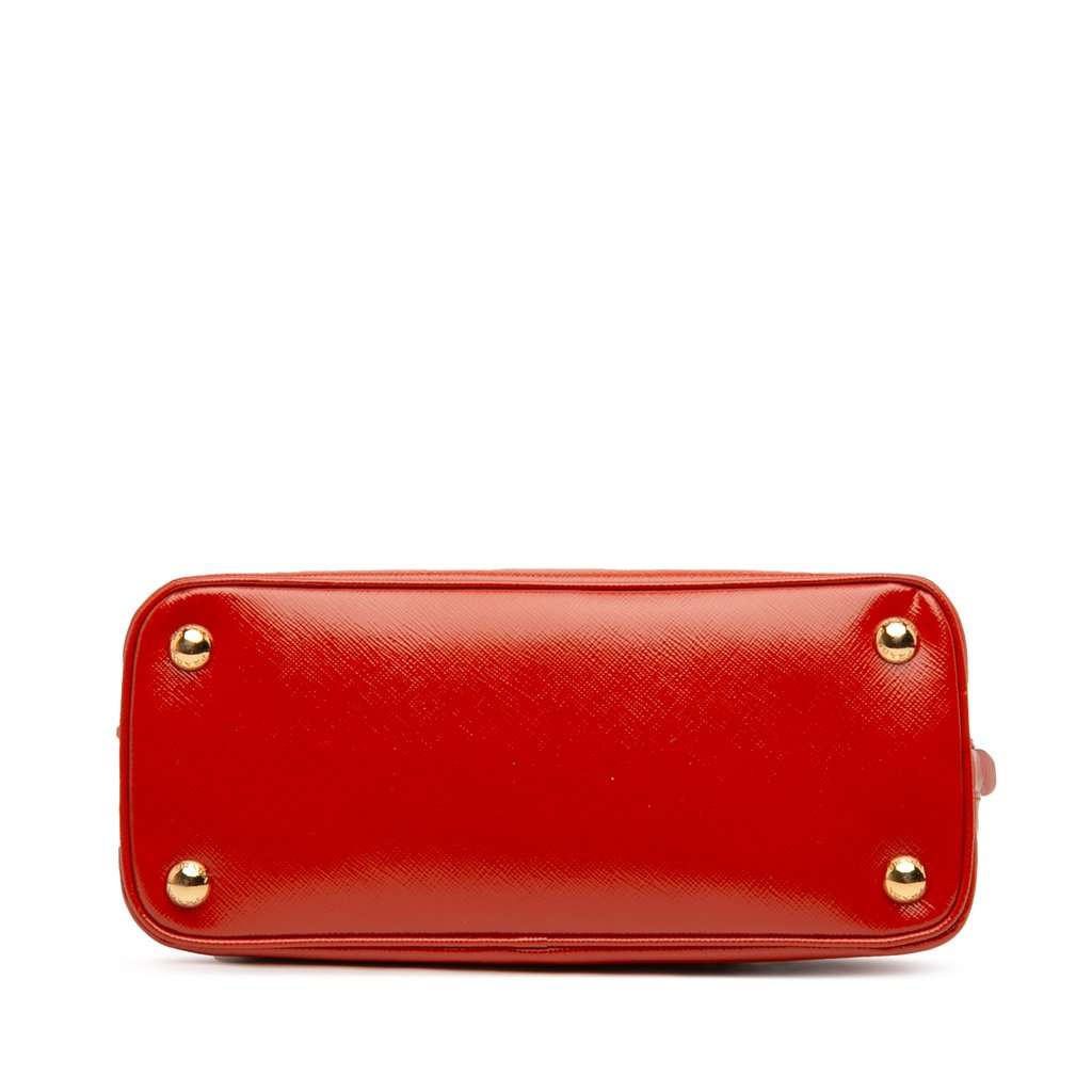 Prada Small Saffiano Vernice Promenade Satchel Orange Leather Very good condition - Inside View