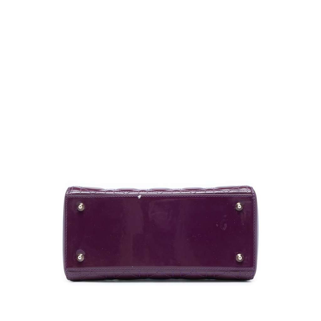 Dior Medium Patent Cannage Lady Dior Purple Leather Very good condition - Inside View