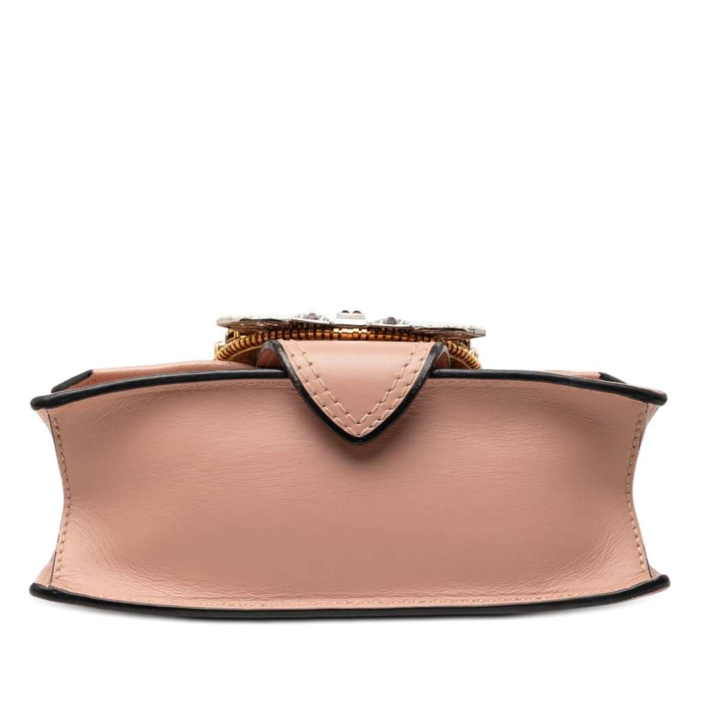Miu Miu Goatskin Madras Soft Calf Crystal Embellished Crossbody Pink Leather Very good condition - Inside View