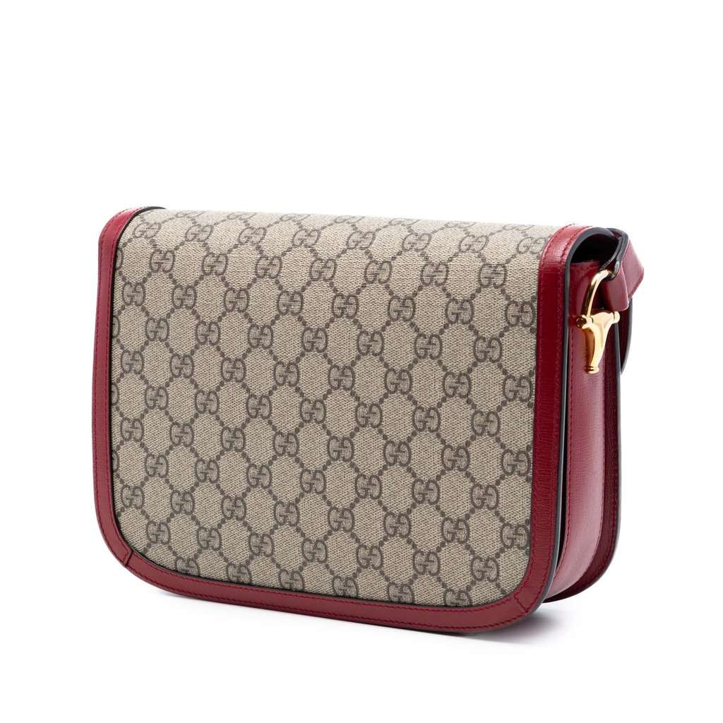 Gucci Medium GG Supreme Horsebit 1955 Shoulder Bag Beige Very good - Back View