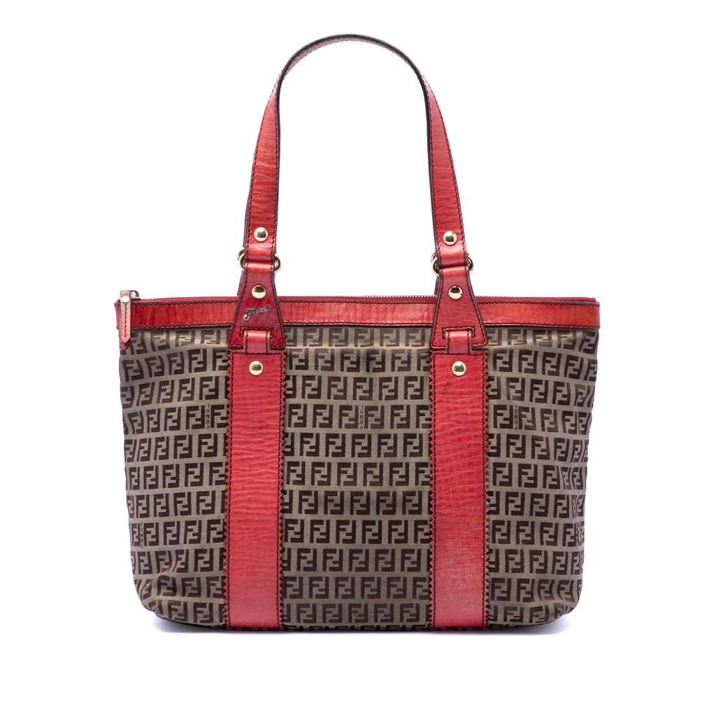Fendi Zucchino Canvas Tote Beige Very good condition - Front View
