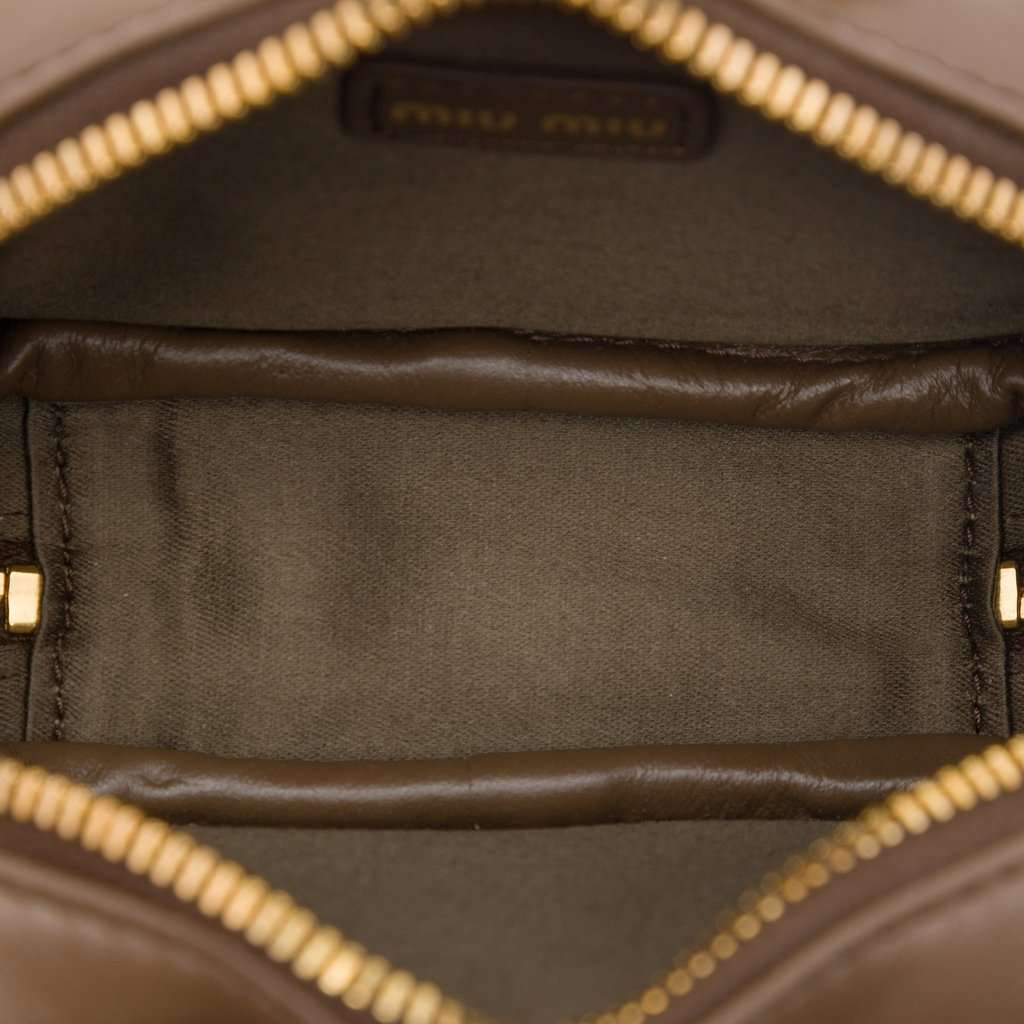 Miu Miu Micro Calfskin Softy Beau Bag Brown Leather Very good - Model View