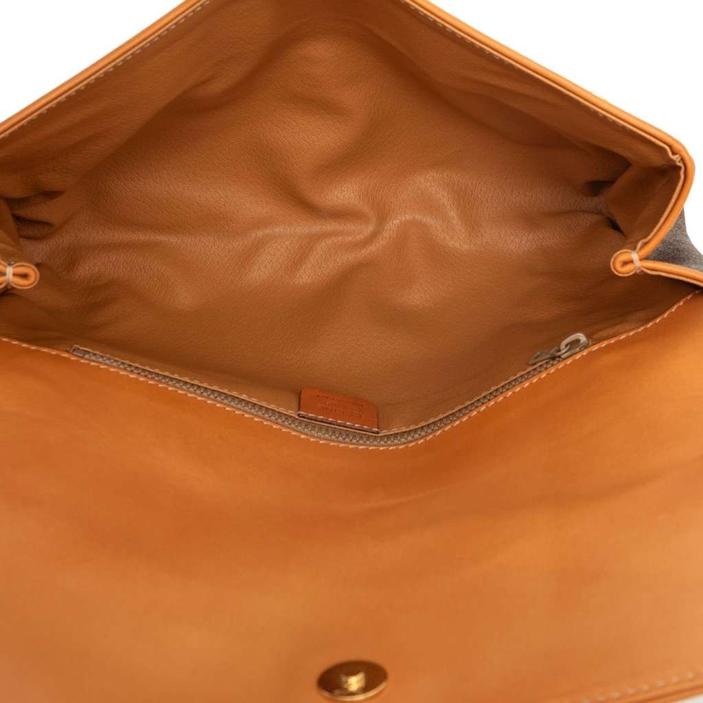 Celine Macadam Coated Canvas Clutch Brown Very good - Model View