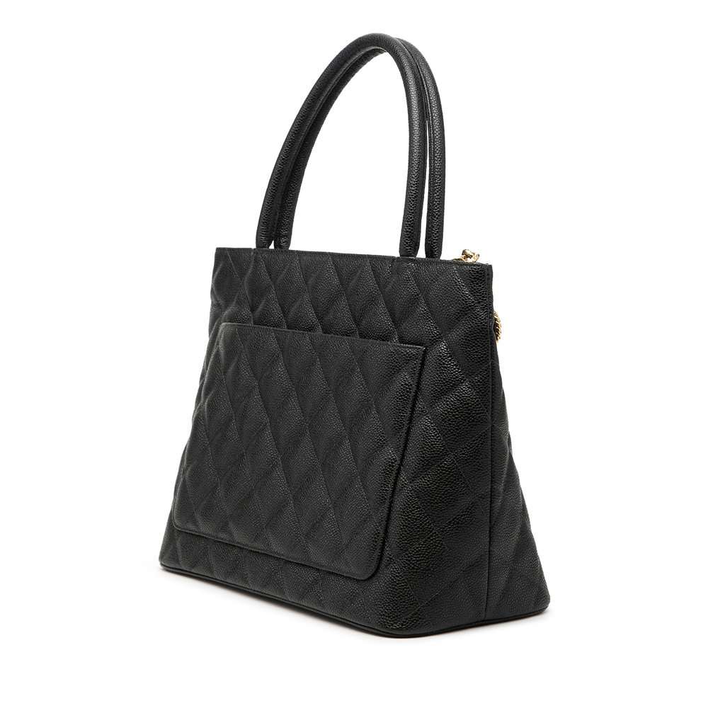 Chanel Caviar Medallion Tote Black Leather Very good condition - Back View