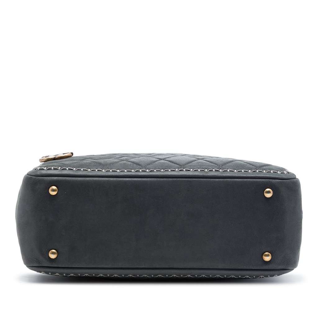 Chanel CC Quilted Iridescent Calfskin Whipstitch Camera Bag Black Leather Very good - Inside View