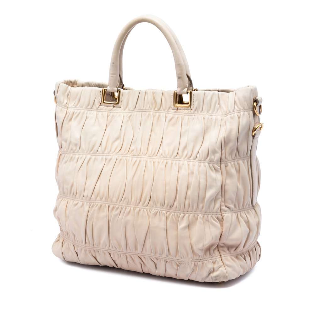Prada Nappa Gaufre Satchel Brown Leather Very good condition - Back View