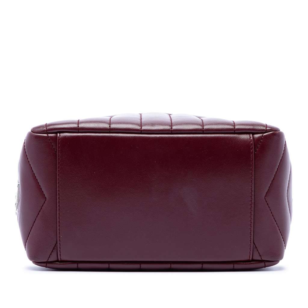 Saint Laurent Small Matelasse Calfskin LouLou Bowling Bag Red Leather Very good condition - Inside View