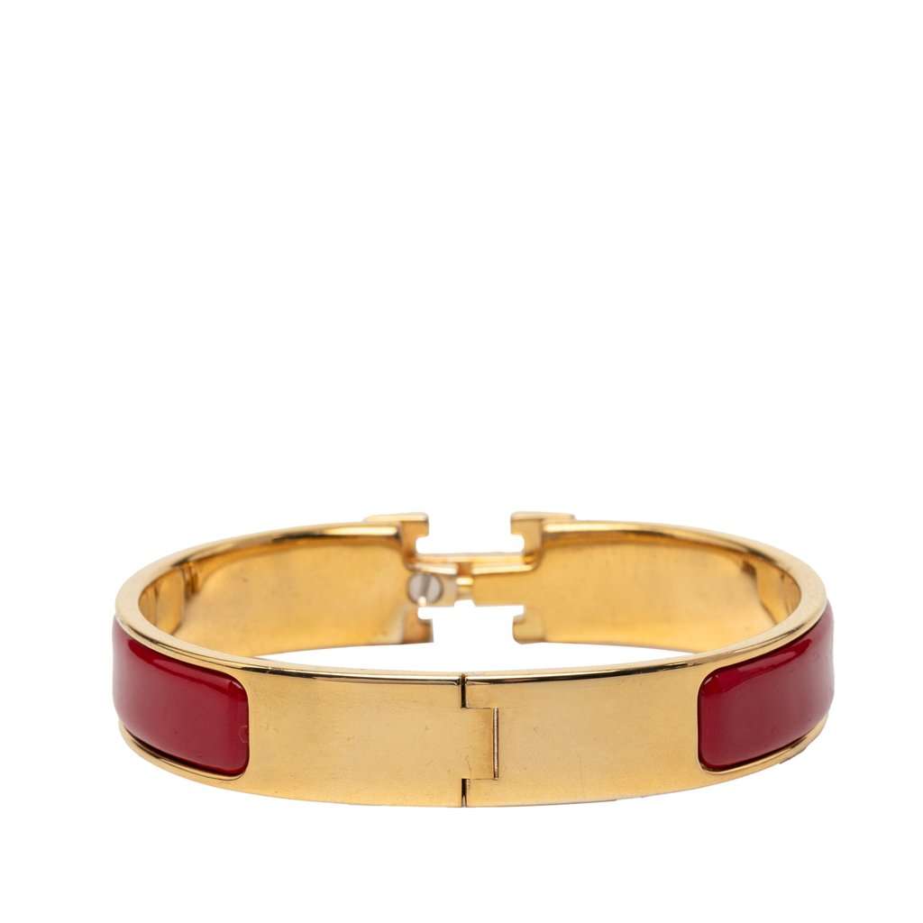 Hermès Narrow Enamel Clic H Bracelet PM Red Very good condition - Inside View