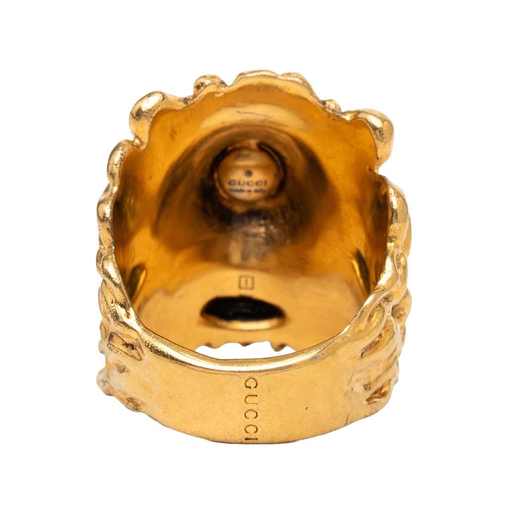 Gucci Gold Plated Lion Head Ring Gold Metal Very good - Inside View