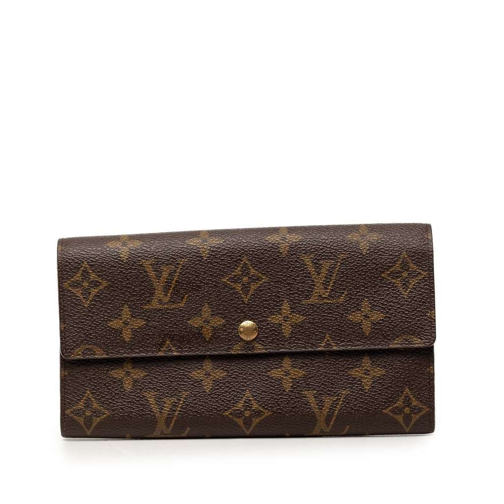 Louis Vuitton Monogram Sarah Long Wallet Brown Very good - Front View
