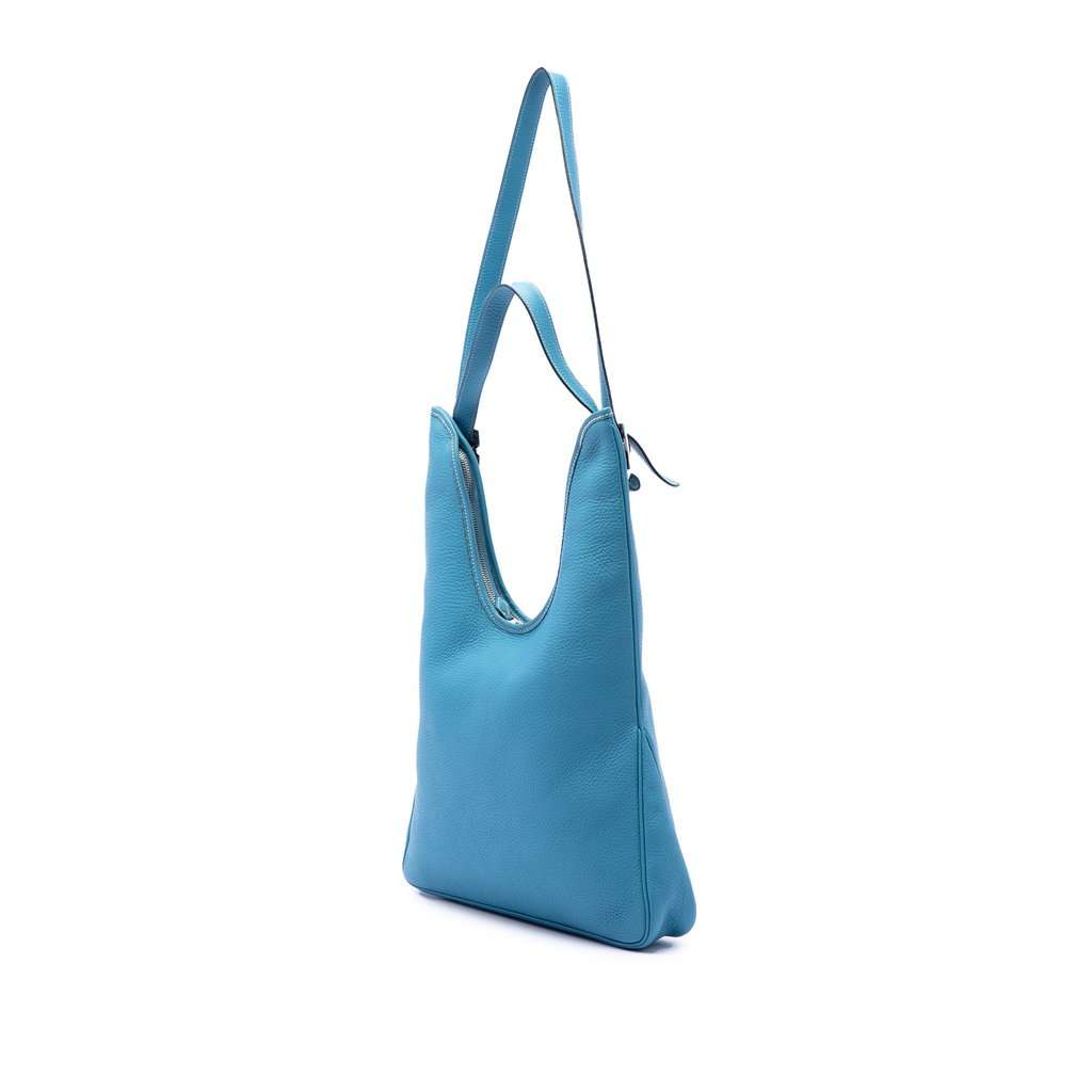 Hermès Clemence Massai PM Blue Leather Very good condition - Back View