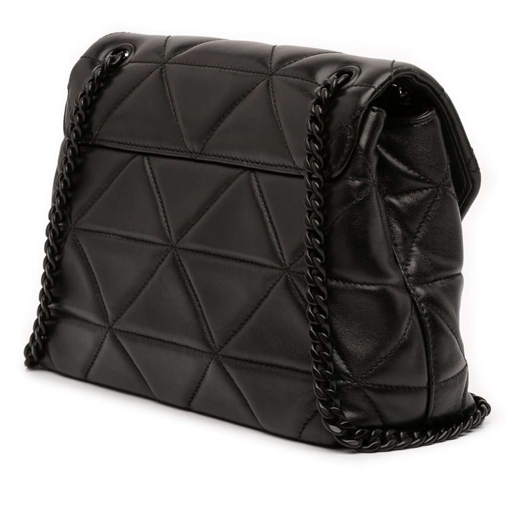 Prada Small Nappa Triangle Stitched Spectrum Flap Black Leather Very good condition - Back View