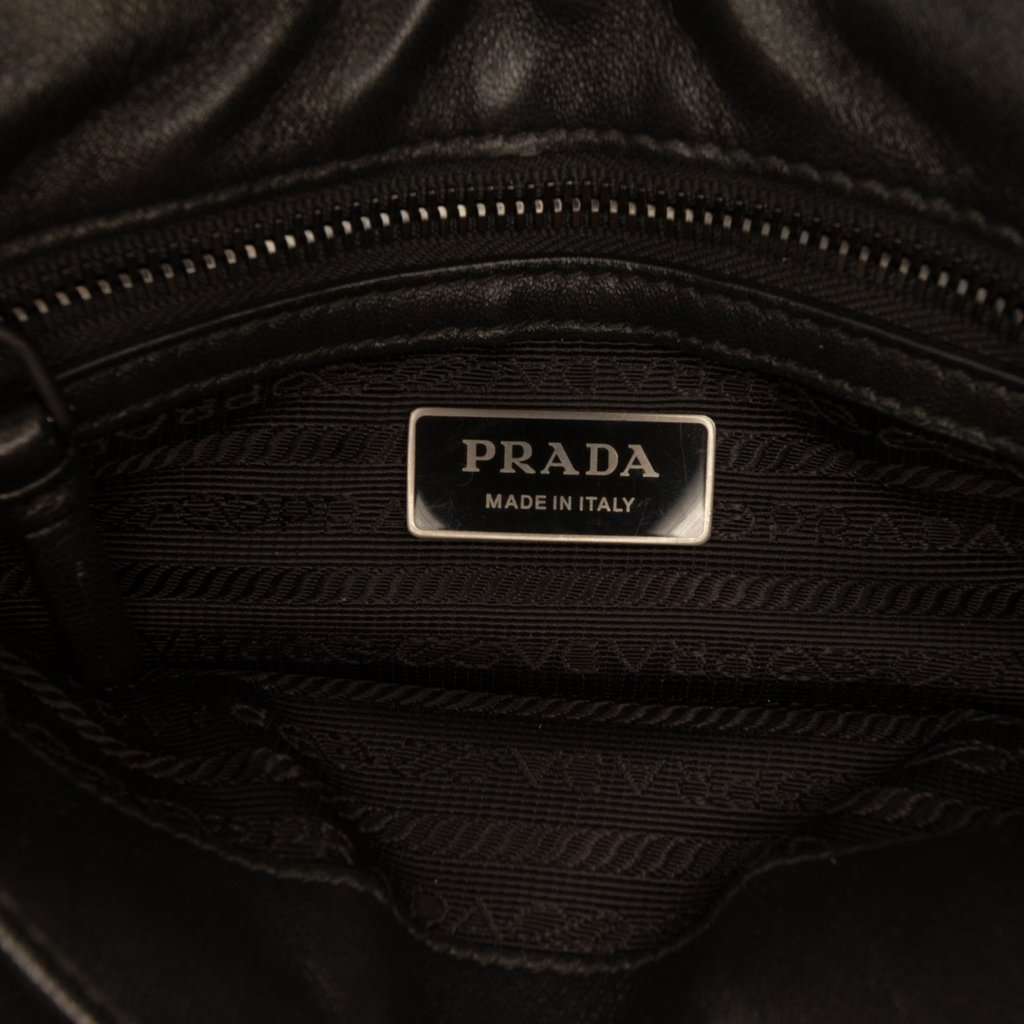 Prada Small Nappa Triangle Stitched Spectrum Flap Black Leather Very good condition - Box View