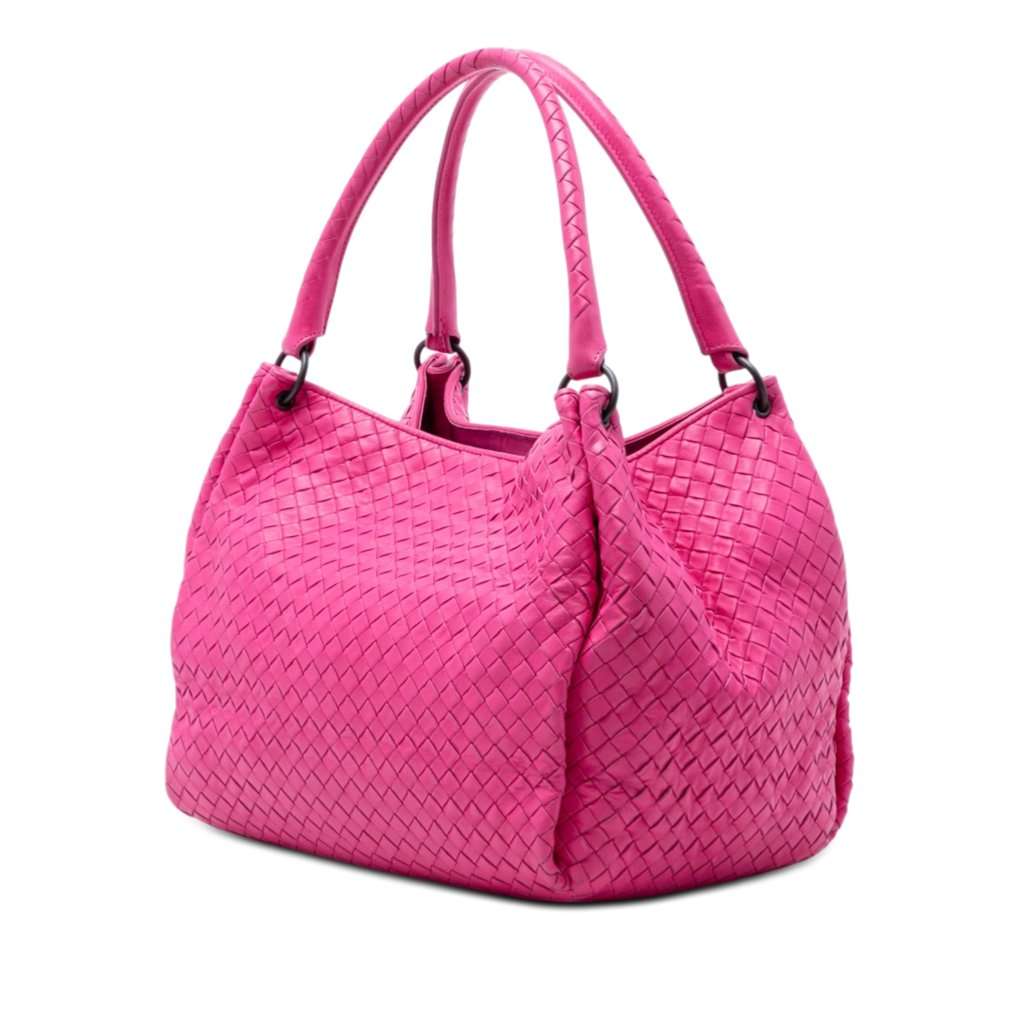 Bottega Veneta Nappa Intrecciato Parachute Tote Pink Leather Very good condition - Back View