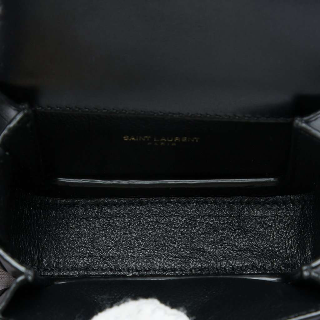 Saint Laurent Micro Calfskin Solferino Satchel In Box Black Leather Very good - Model View