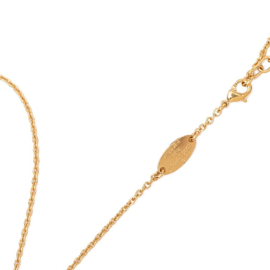 Louis Vuitton Gold Plated Essential V Necklace Gold Metal Very good condition - Inside View