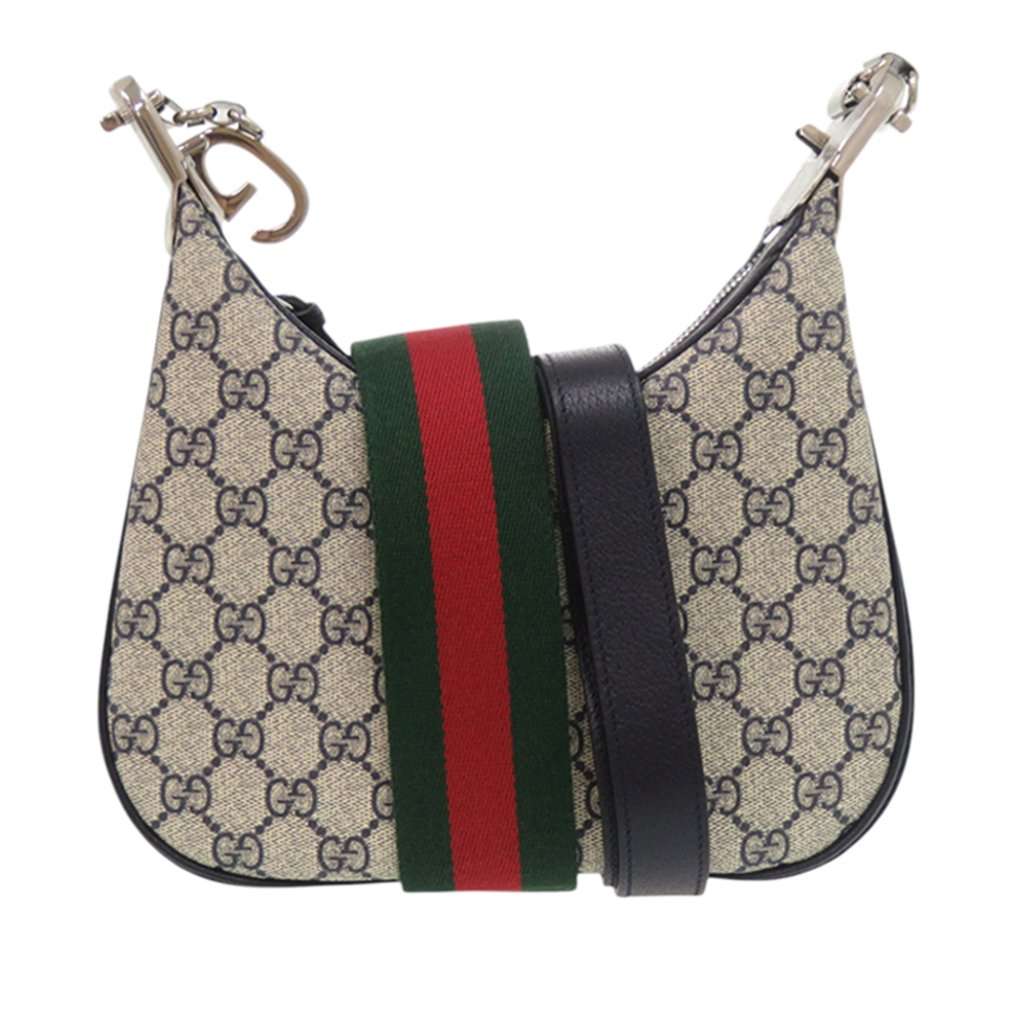 Gucci Small GG Supreme Web Attache Crossbody Beige Very good condition - Front View