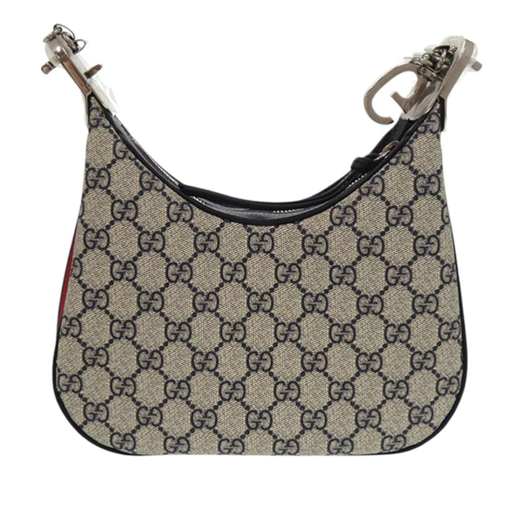 Gucci Small GG Supreme Web Attache Crossbody Beige Very good condition - Back View