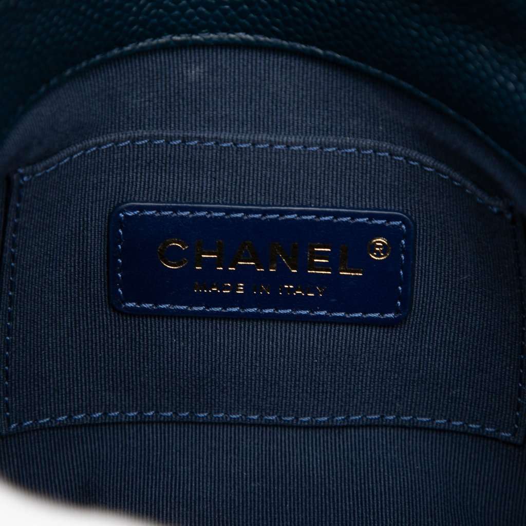 Chanel Mini Quilted Caviar Chain Soul Flap Blue Leather Very good condition - Box View