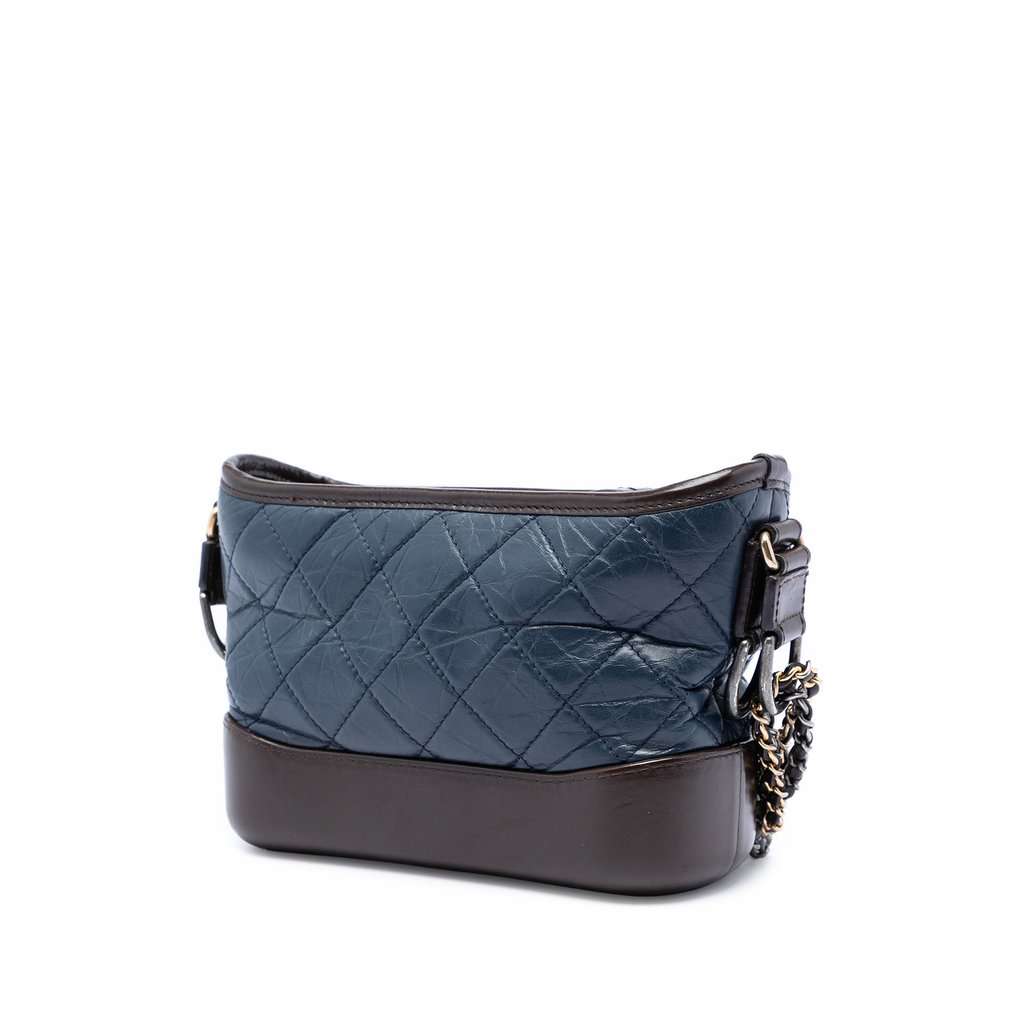 Chanel Small Bicolor Aged Calfskin Gabrielle Crossbody Blue Leather Very good condition - Back View