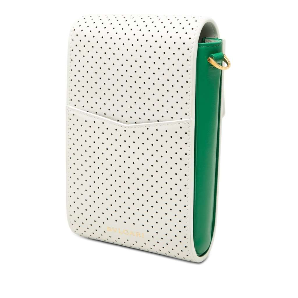 Bvlgari Casablanca Apres Tennis Perforated Calfskin Serpenti Crossbody White Leather Very good condition - Back View