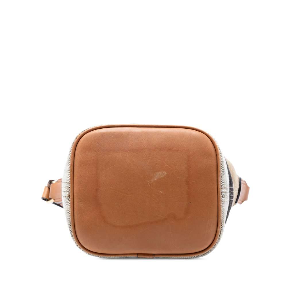 Burberry Mini Mega Check Canvas Ashby Tassel Bucket Bag Brown Very good condition - Inside View