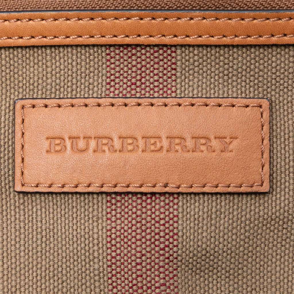 Burberry Mini Mega Check Canvas Ashby Tassel Bucket Bag Brown Very good condition - Box View