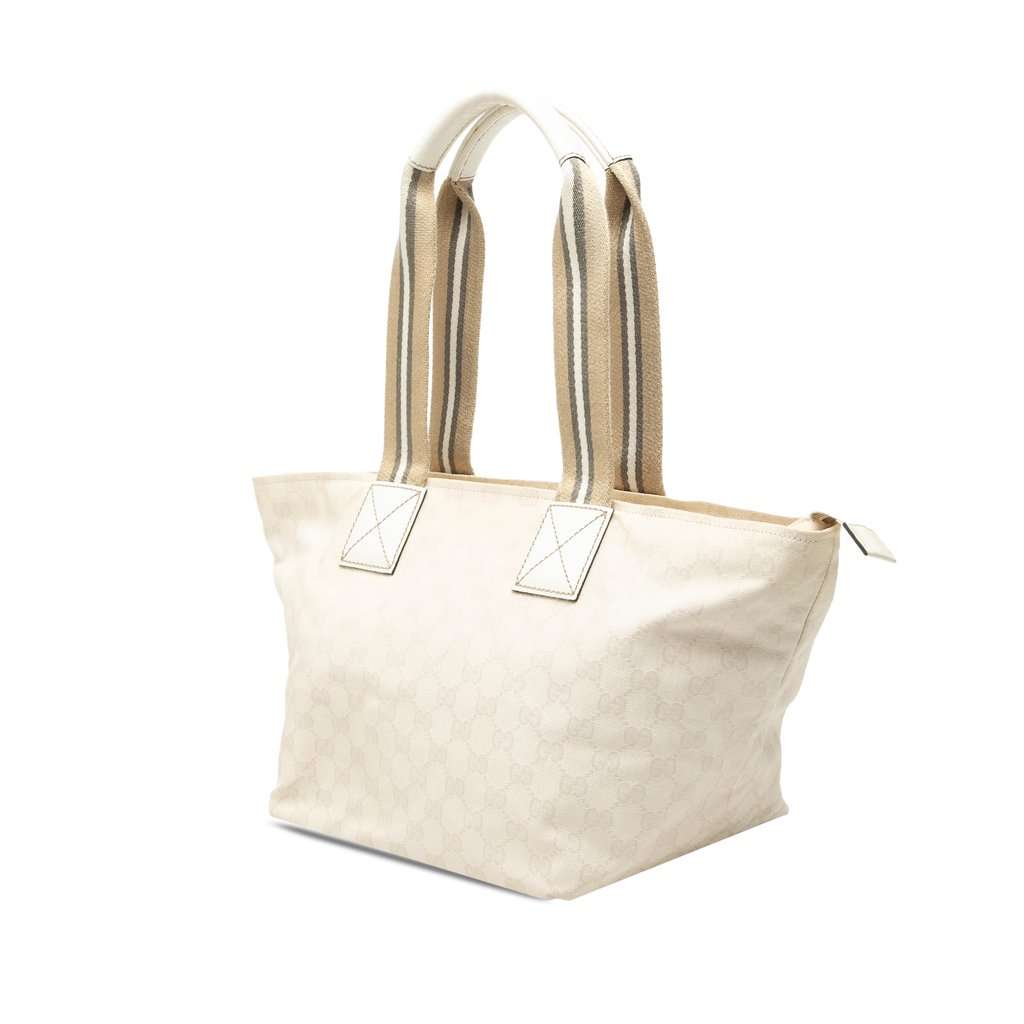 Gucci GG Canvas Web Tote Brown Very good condition - Back View