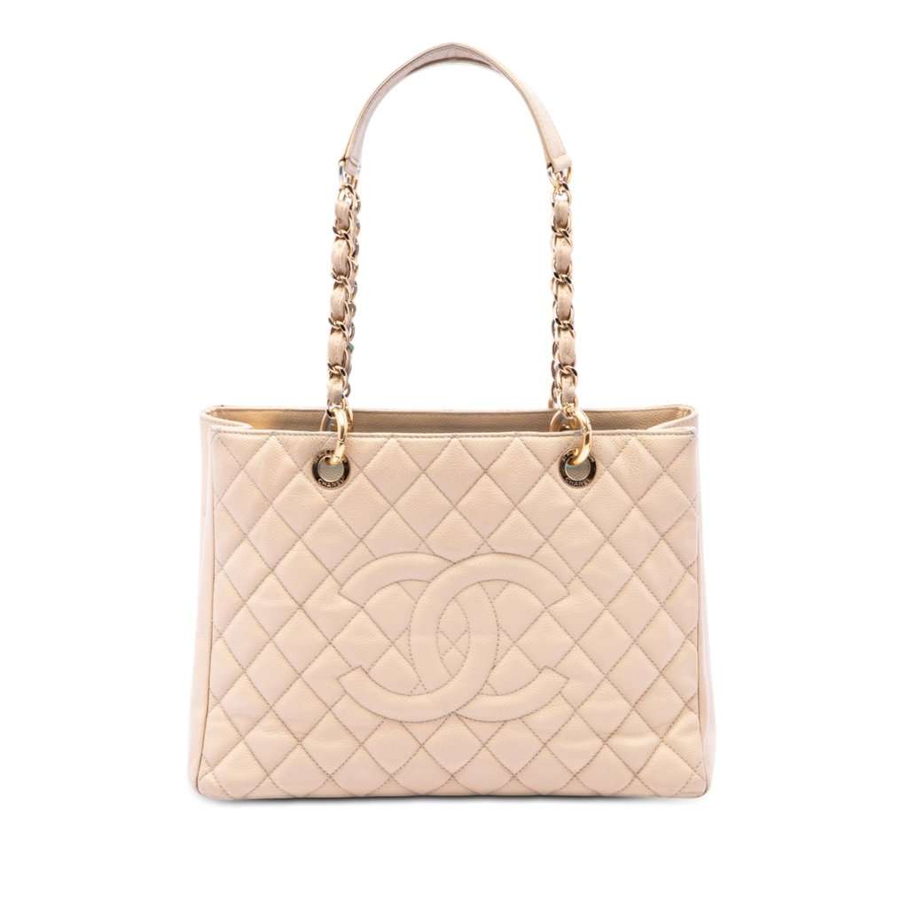 Chanel Caviar Grand Shopping Tote Brown Leather Good condition - Front View