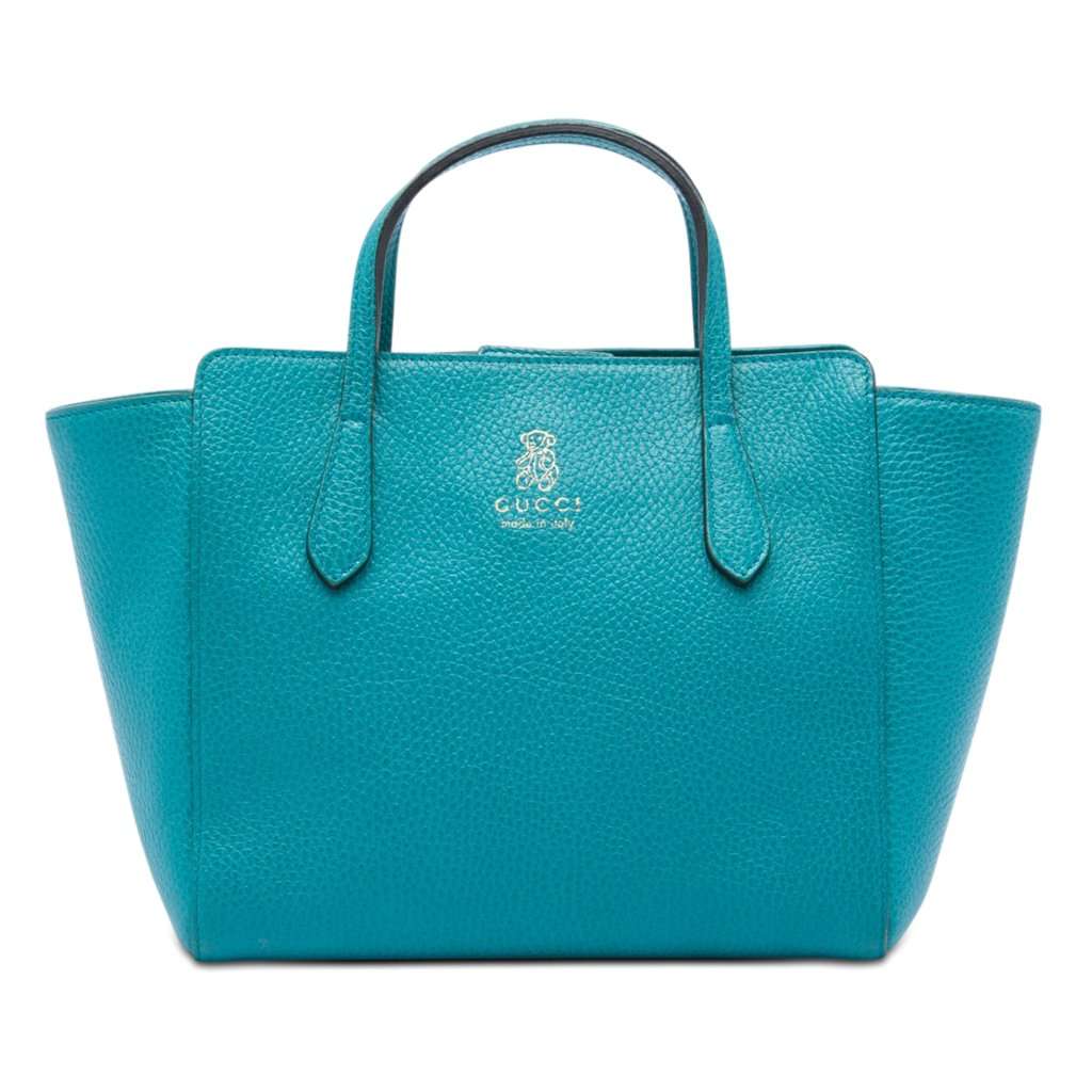 Gucci Mini Calfskin Swing Handbag Blue Leather Very good - Front View