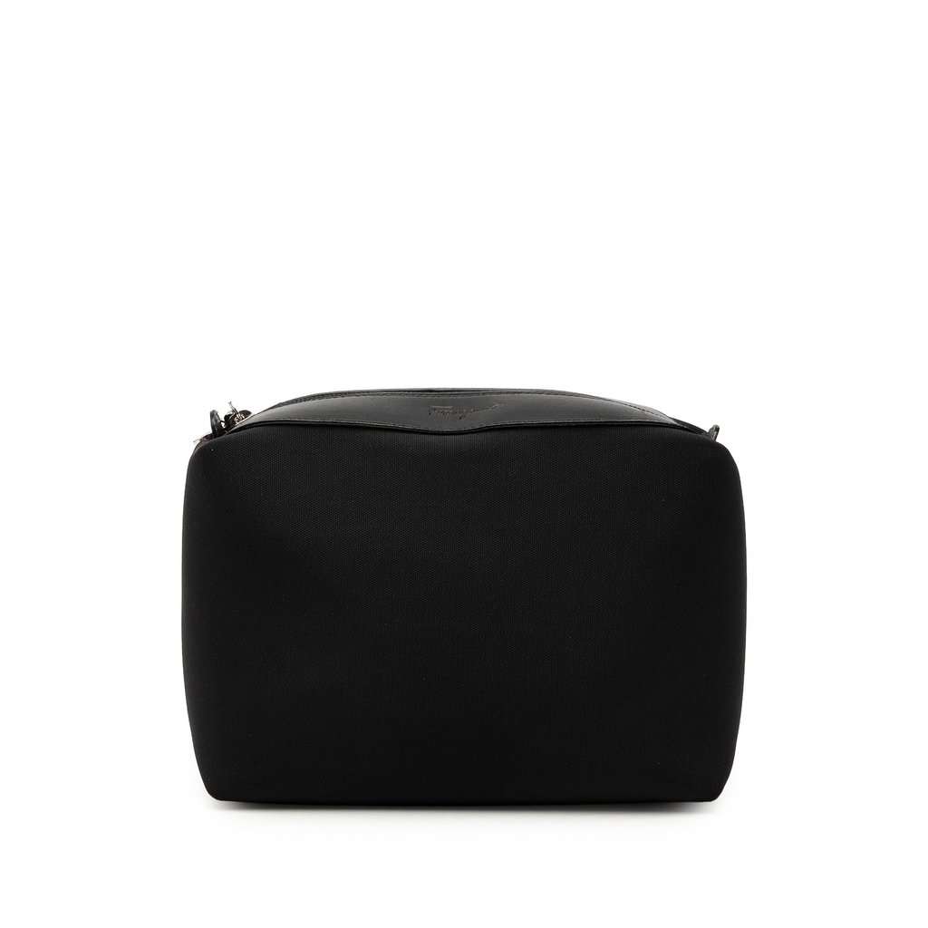 Ferragamo Canvas Travel Pouch Black Very good condition - Front View
