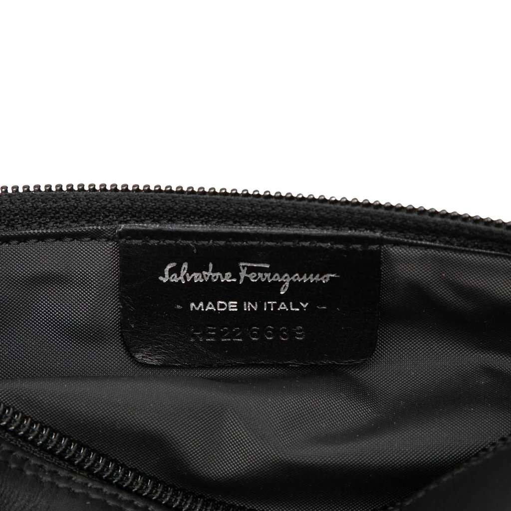 Ferragamo Canvas Travel Pouch Black Very good condition - Box View