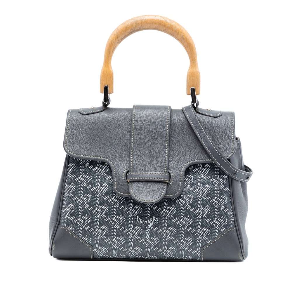 Goyard Mini Goyardine Saigon Souple Green Very good condition - Front View