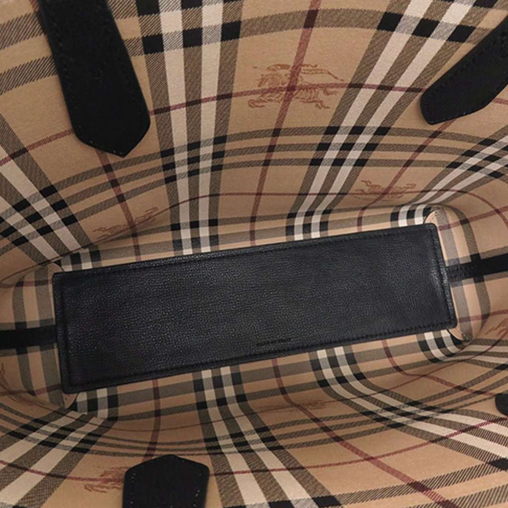Burberry Haymarket Check Coated Canvas Reversible Tote Black Very good condition - Model View