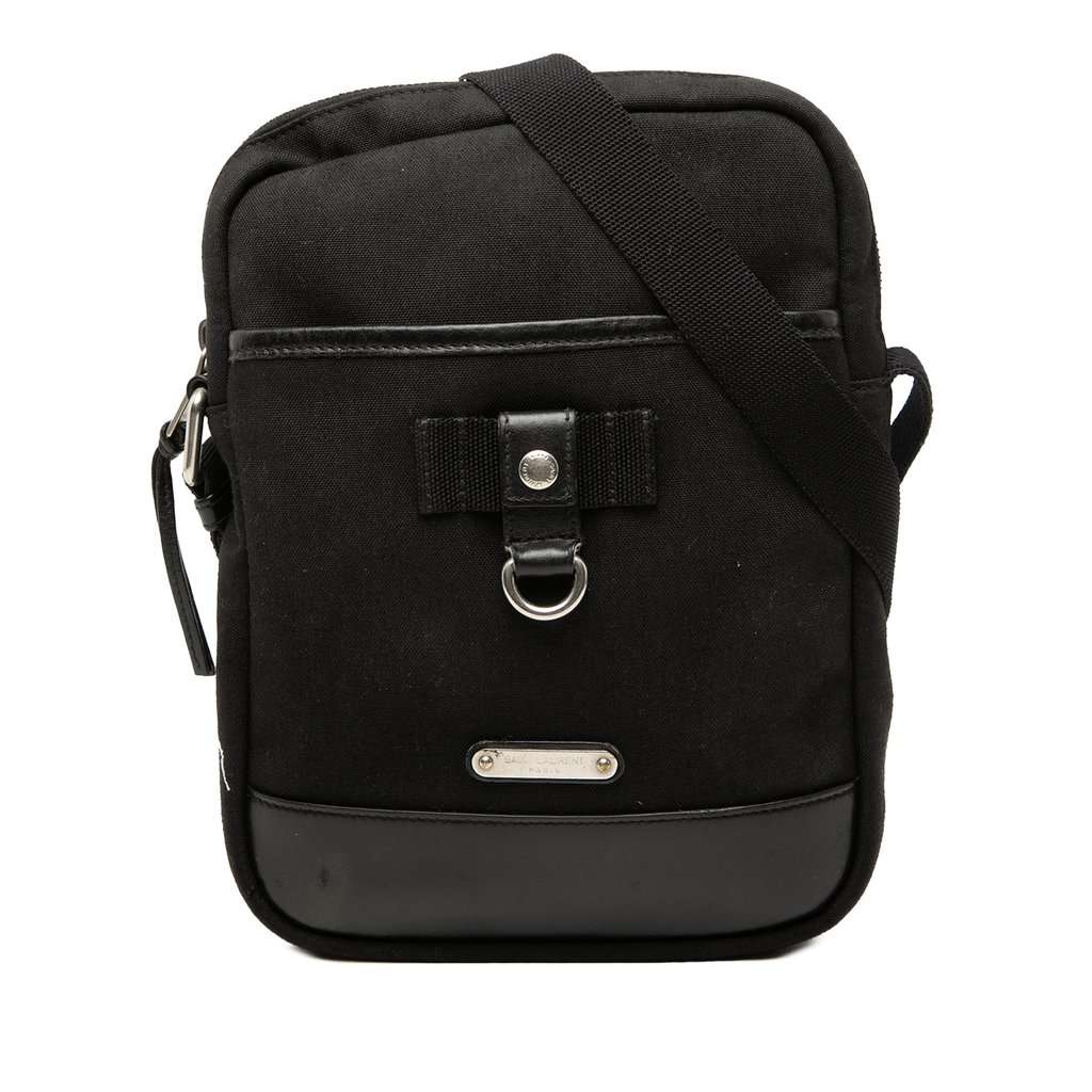 Saint Laurent Canvas Rivington Crossbody Black Very good condition - Front View