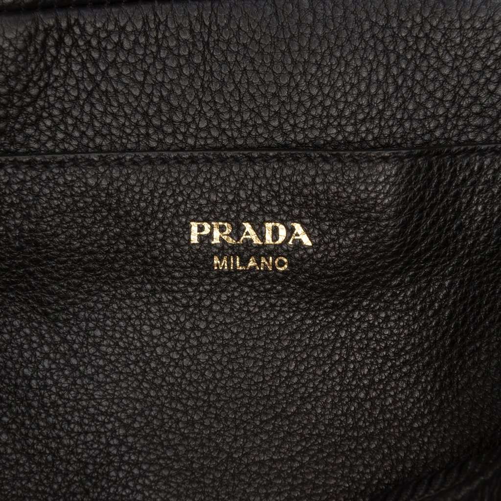 Prada Vitello Phenix Flap Crossbody Black Leather Good condition - Box View