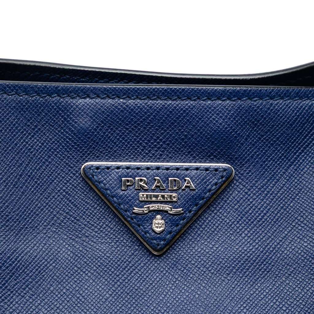 Prada Saffiano Soft Shopping Tote Blue Leather Very good condition - Box View