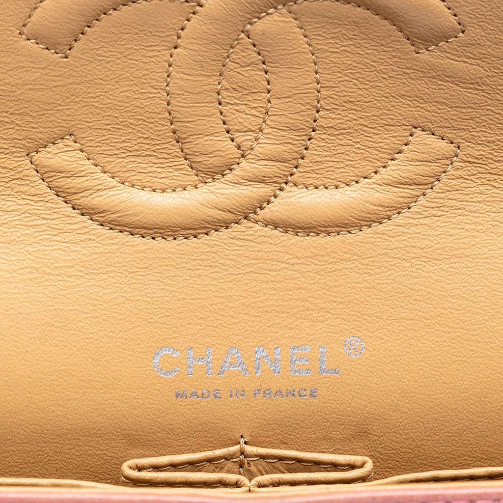 Chanel Medium Classic Washed Lambskin Bijoux Chain Double Flap Pink Leather Very good condition - Box View