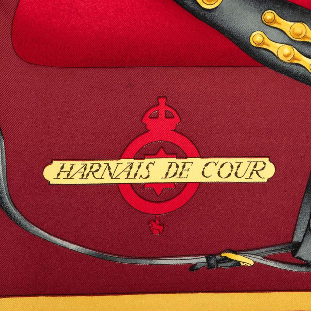 Hermès Harnais De Cour Silk Scarf 90 Red Very good condition - Back View