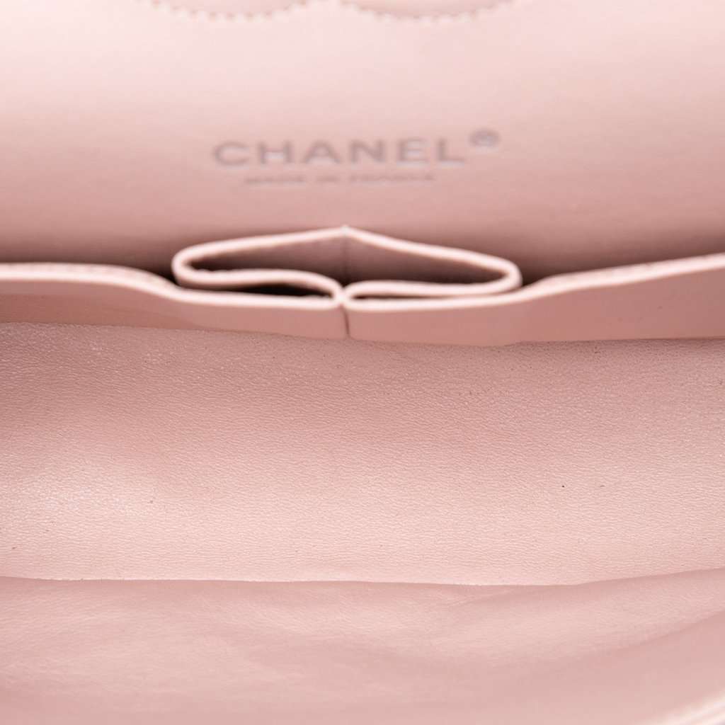 Chanel Medium Classic Tricolor Lambskin Double Flap Green Leather Very good condition - Model View