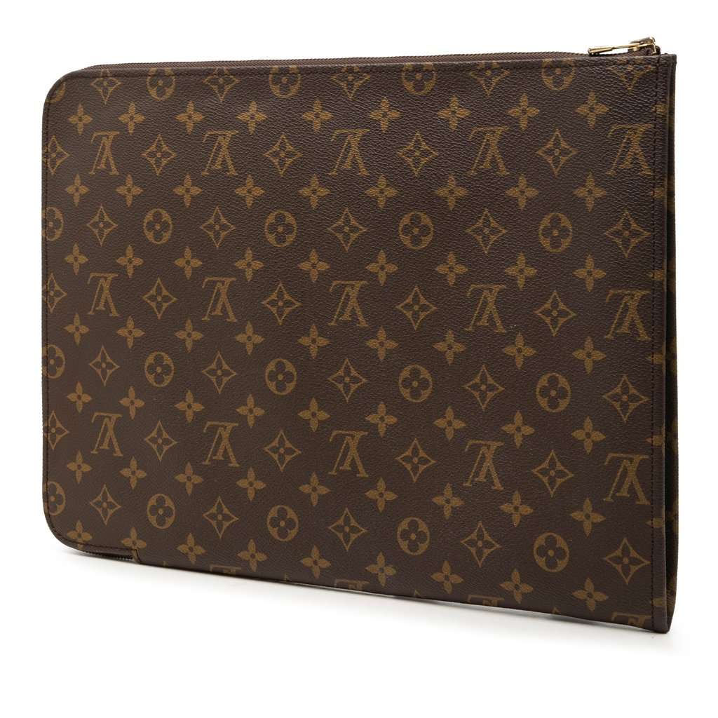 Louis Vuitton Monogram Poche Documents Portfolio Brown Very good condition - Back View