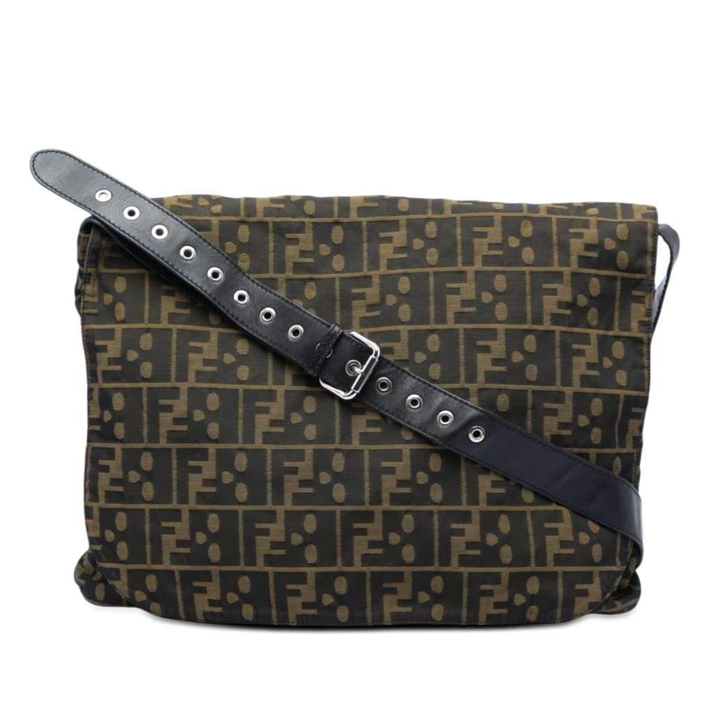 Fendi Zucca Canvas Skull Messenger Bag Brown Very good condition - Front View