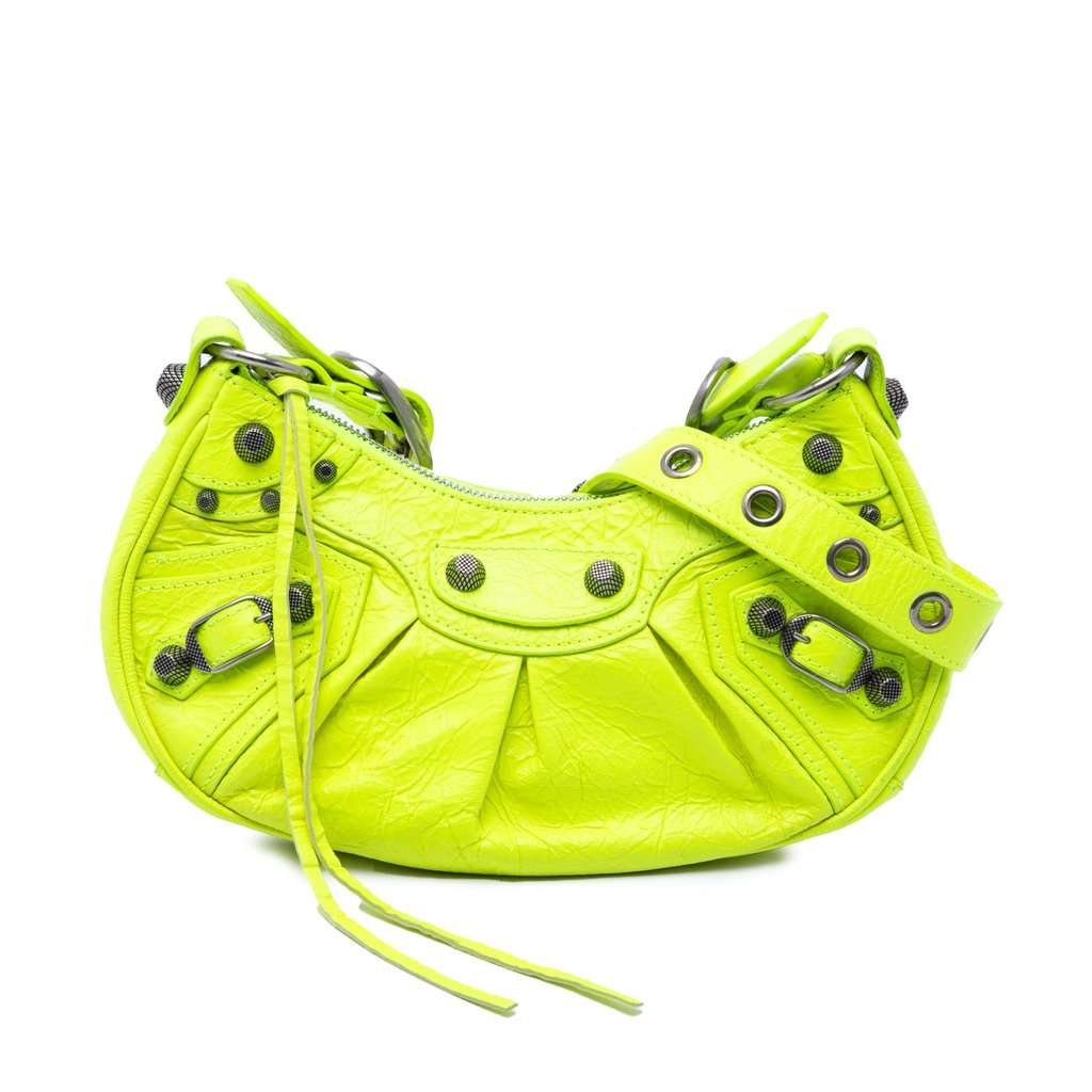 Balenciaga Lambskin Motocross Le Cagole XS Yellow Leather Very good - Front View