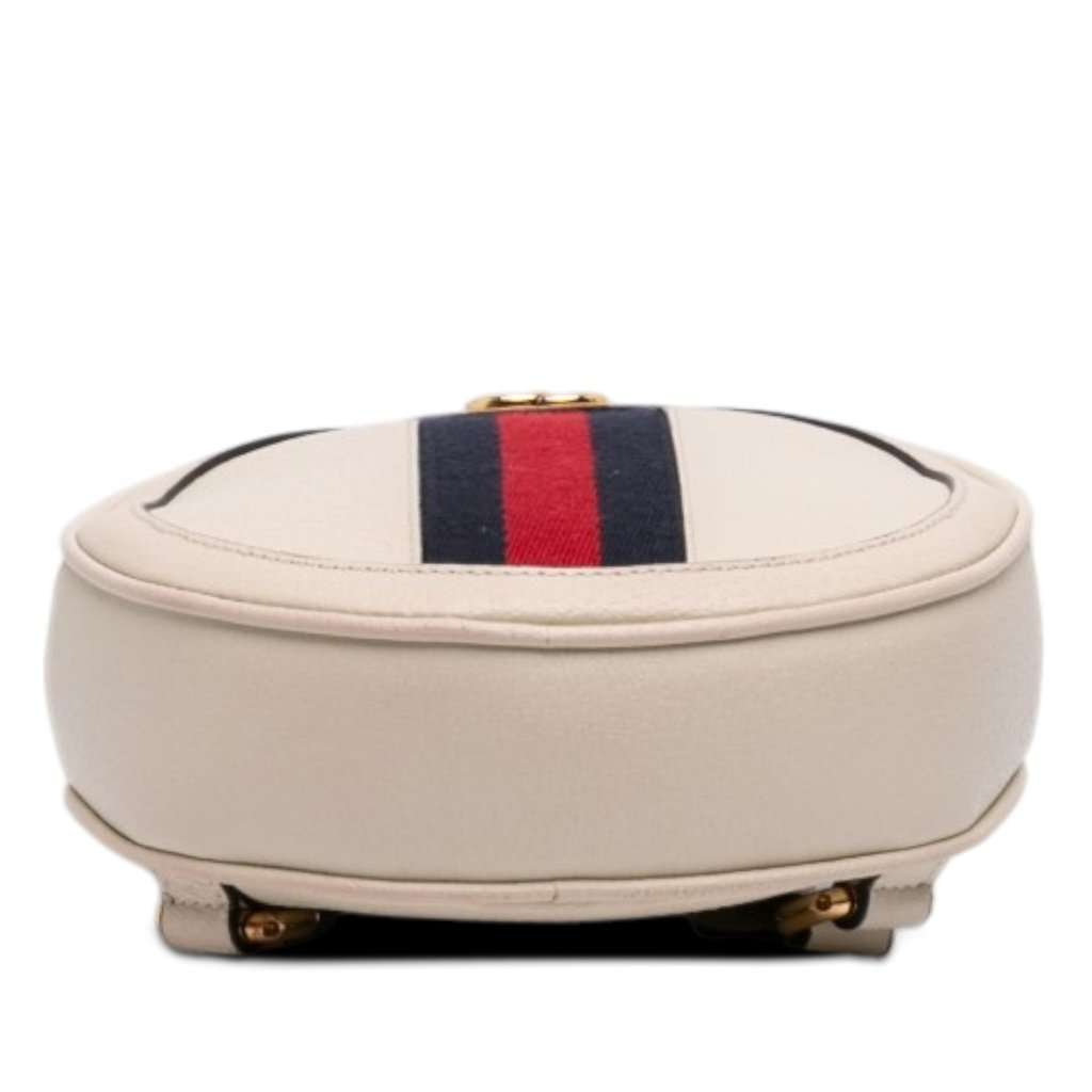 Gucci Mini Leather Round Ophidia Backpack White Leather Very good - Inside View