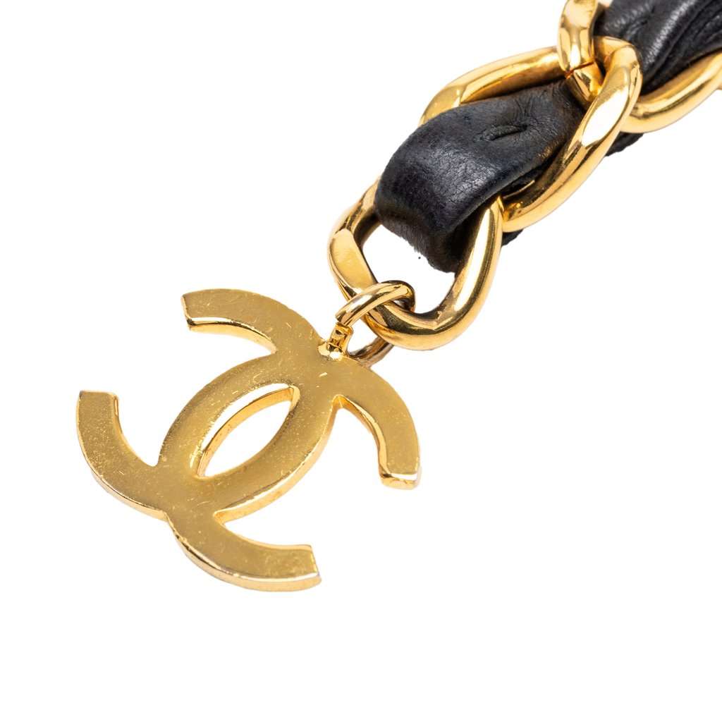 Chanel CC Gold Plated Leather Woven Chain Link Belt Gold Metal Very good - Back View