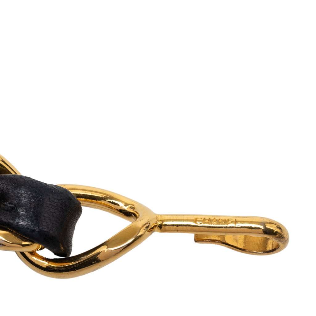 Chanel CC Gold Plated Leather Woven Chain Link Belt Gold Metal Very good - Inside View