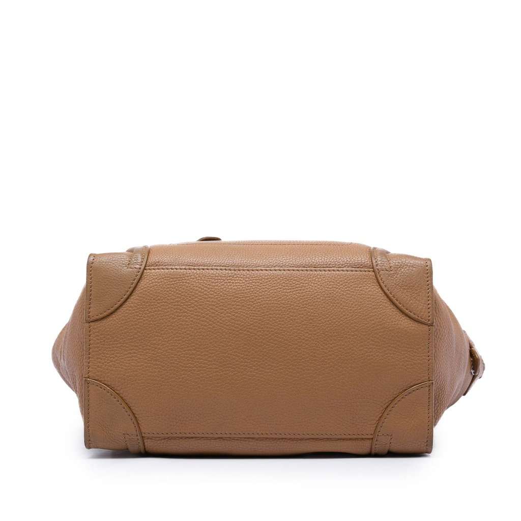 Celine Mini Grained Calfskin Luggage Tote Brown Leather Good - Inside View