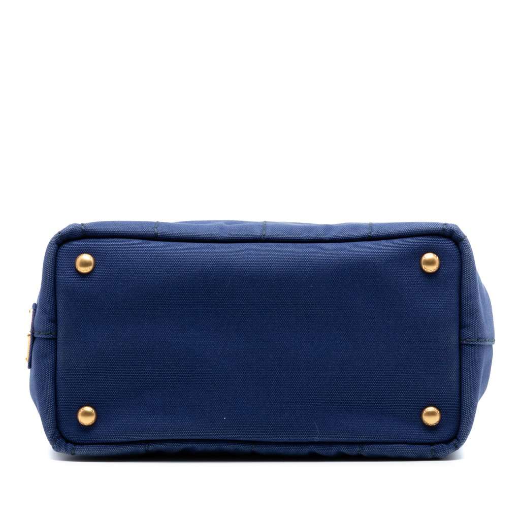 Prada Small Canvas Canapa Logo Satchel Blue Very good condition - Inside View